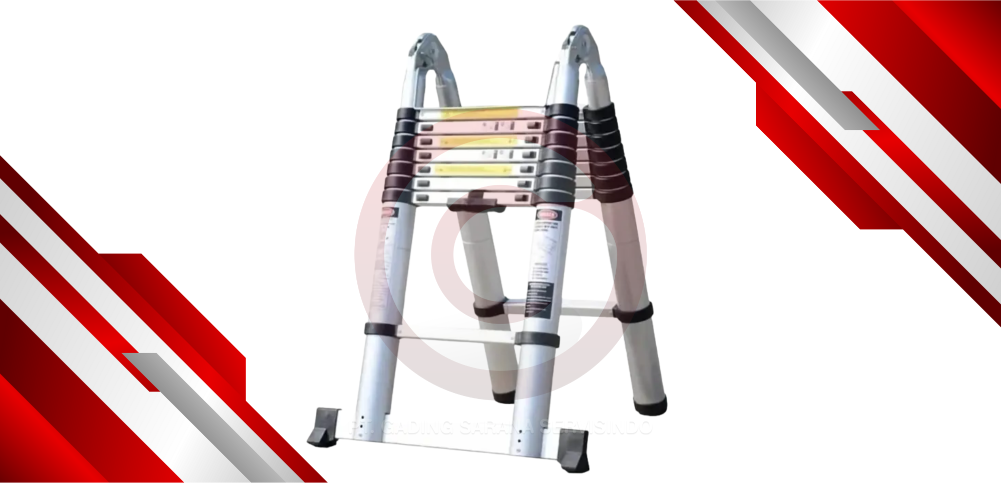 DENKO TLB12 ALUMINIUM MULTIPURPOSE TELESCOPIC LADDER 2X12 STEPS 9M